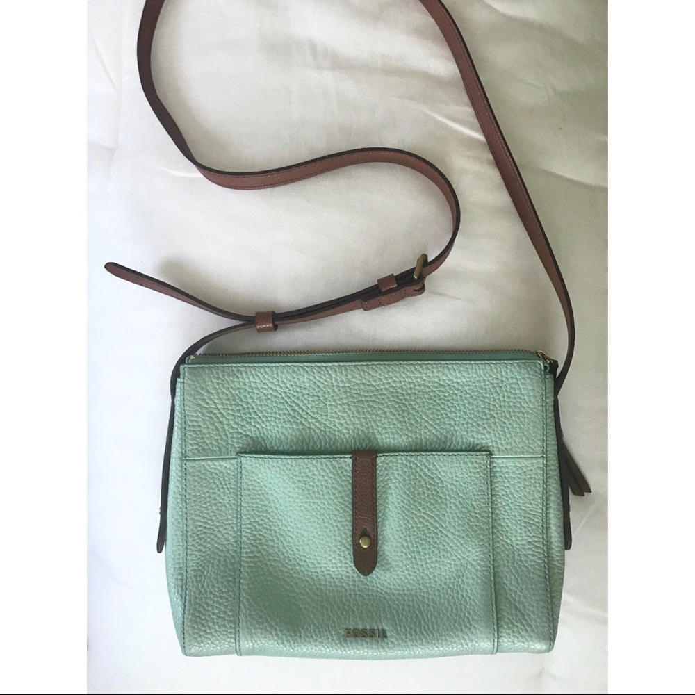 Teal Fossil crossbody purse - Picture 2 of 7